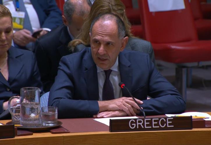 Γεραπετρίτης στο ΣΑ του ΟΗΕ: Η Ελλάδα υπέρ της λύσης των δύο κρατών