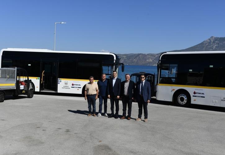 Βαρδινογιάννειο Ίδρυμα-Motor Oil: Δωρεά 2 ηλεκτρικών λεωφορείων και 3 ηλεκτρικών οχημάτων στον Δήμο Κορινθίων