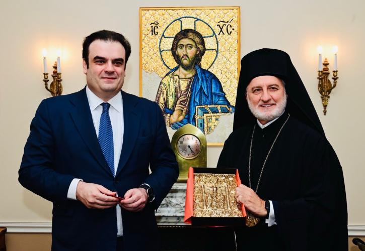 Συνάντηση Πιερρακάκη με τον Αρχιεπίσκοπο Αμερικής