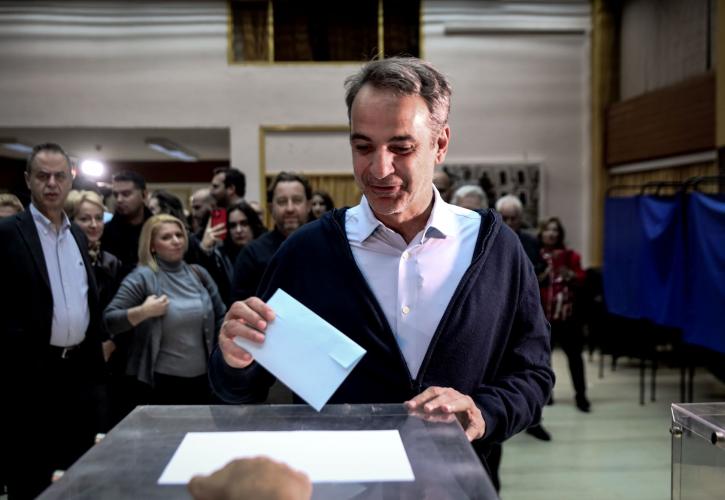 Ψήφισε ο Μητσοτάκης στις εσωκομματικές εκλογές της ΝΔ