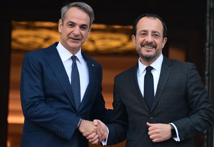 Μητσοτάκης: Σημαντικό Ελλάδα και Κύπρος να συντονιζόμαστε - Χριστοδουλίδης: Έχουμε μάθει πολλά από εσάς