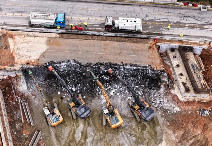 Θεσσαλονίκη: Ξεκίνησε η κατεδάφιση της γέφυρας Πανοράματος στην Περιφερειακή Οδό