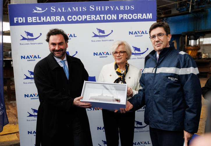 Επίσκεψη της υπουργού Άμυνας της Γαλλίας στα «Ναυπηγεία Σαλαμίνας»