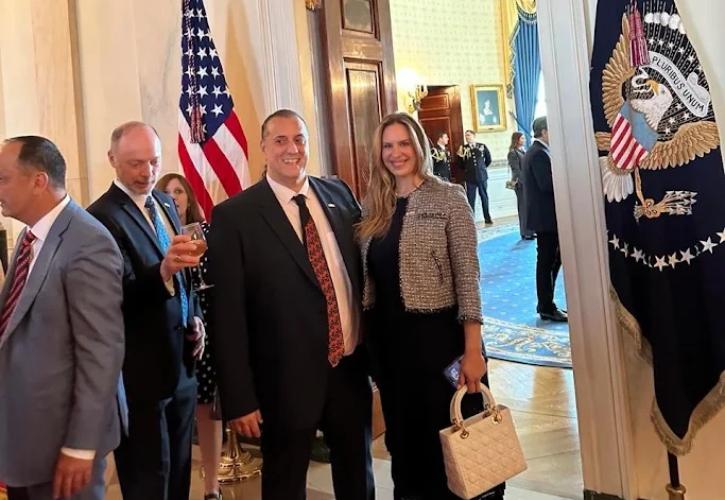 Ο πρόεδρος της Express Service Κυριάκος Ραπτόπουλος στον εορτασμό την ελληνικής ημέρας ανεξαρτησίας στο Λευκό Οίκο