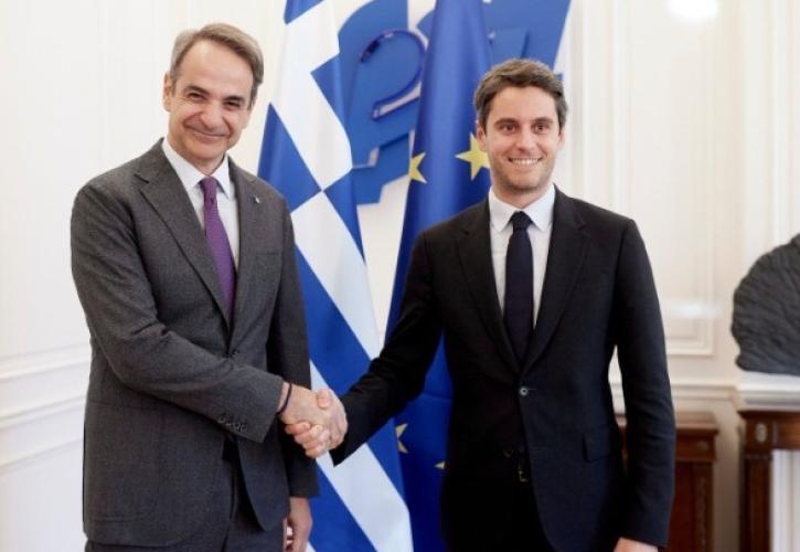 Συνάντηση Μητσοτάκη με τον πρώην Πρωθυπουργό της Γαλλίας Gabriel Attal