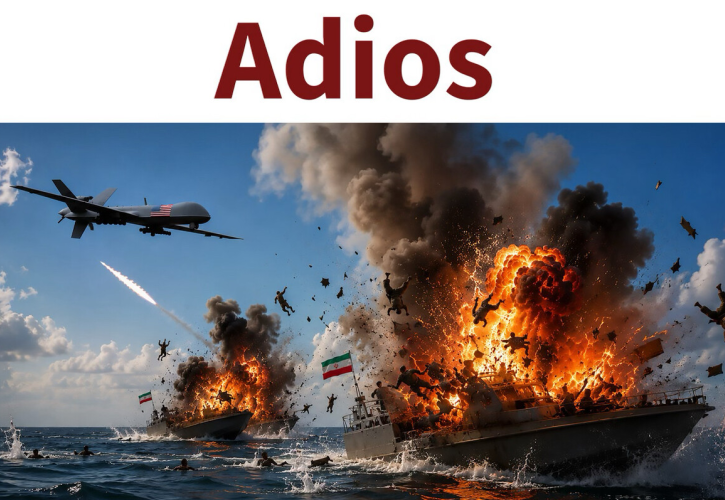 «Adios»: Πολεμική ανάρτηση από τον Τραμπ με φλεγόμενα πλοία του Ιράν