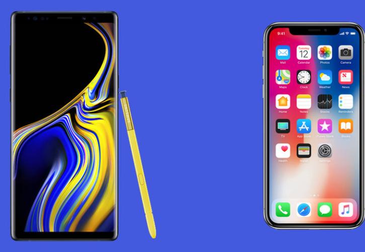Galaxy Note9 VS iPhoneX: Αναμέτρηση γιγάντων αξίας 1.000 δολαρίων
