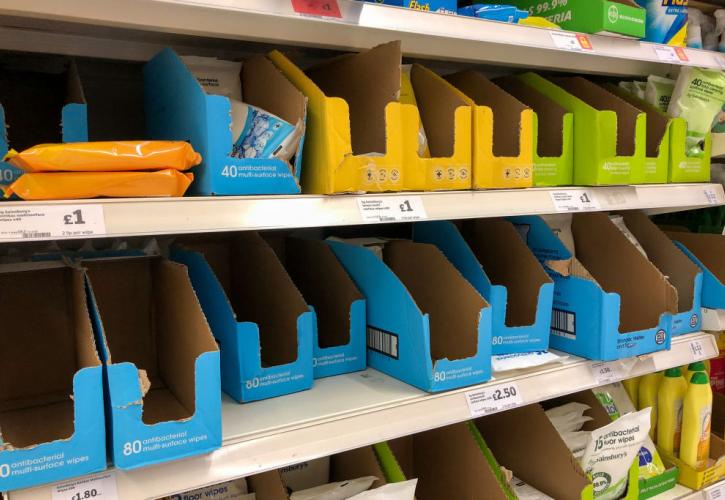 Αυξήθηκαν κατά 669% οι πωλήσεις σε αντιβακτηριακά μαντηλάκια λόγω κορονoϊού