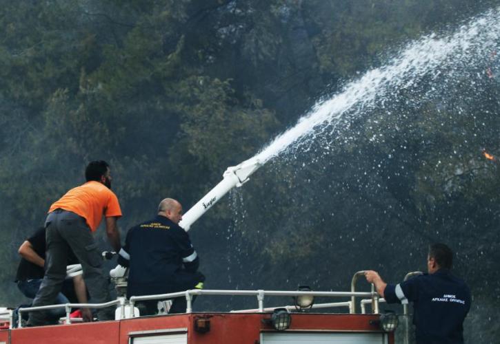 Υπό μερικό έλεγχο η πυρκαγιά στη Μάνδρα