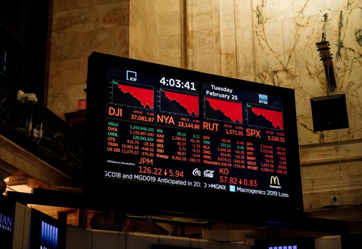 Wall Street: 3.600 μονάδες έχασε ο Dow Jones σε μία εβδομάδα