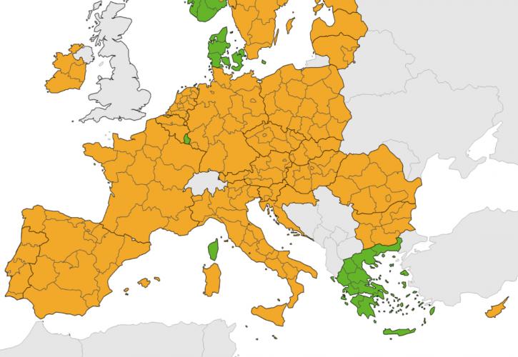 Κορονοϊός: Στο «κόκκινο» η Ελλάδα στο χάρτη του ECDC
