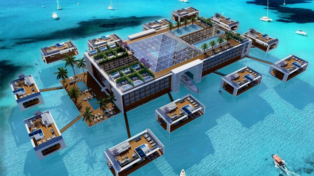 Kempinski Floating Palace: Στο Ντουμπάι το πρώτο πλωτό ξενοδοχείο του κόσμου με βίλες που πλέουν μόνες τους