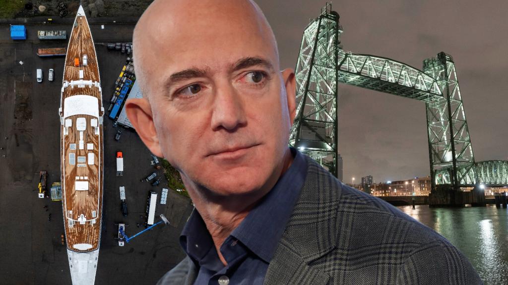 Jeff Bezos: Mε σάπια αυγά στο gigayacht απαντούν οι Ολλανδοί στο ξήλωμα της γέφυρας του Ρότερνταμ