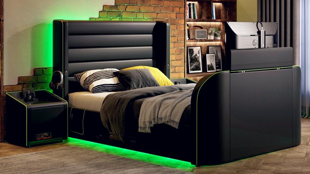 Drift gaming bed: Ένα king size κρεβάτι με ενσωματωμένη οθόνη για τους gamers που θέλουν να χάσουν τον ύπνο τους