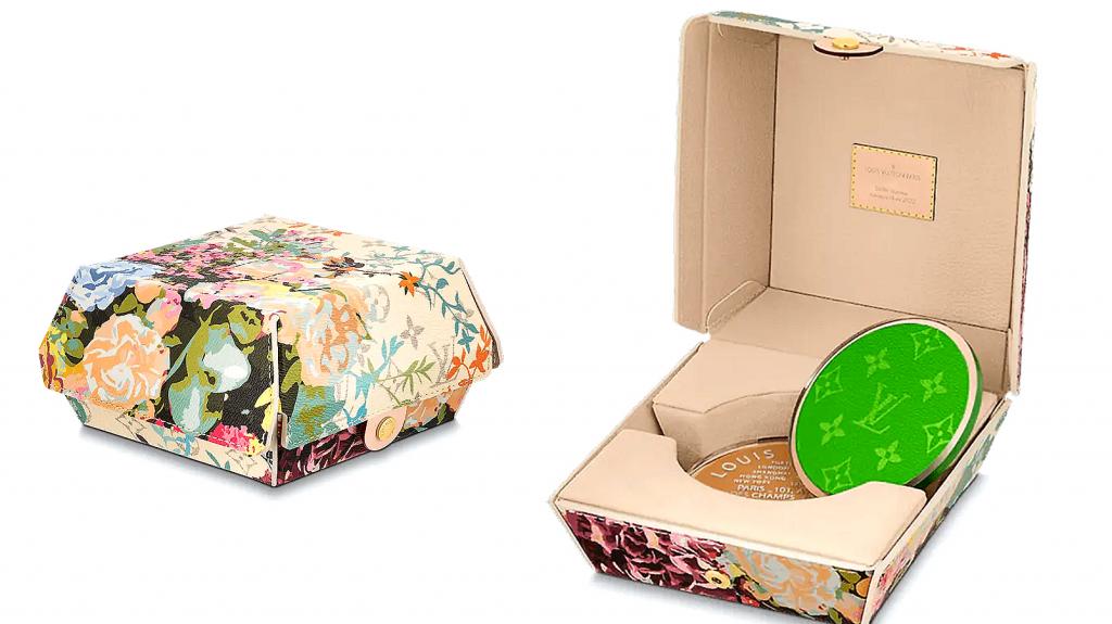 Louis Vuitton Floral Burger Box: Ένα σετ με έξι σουβέρ που μοιάζει με κουτί για burger και κοστίζει 2.580 δολάρια